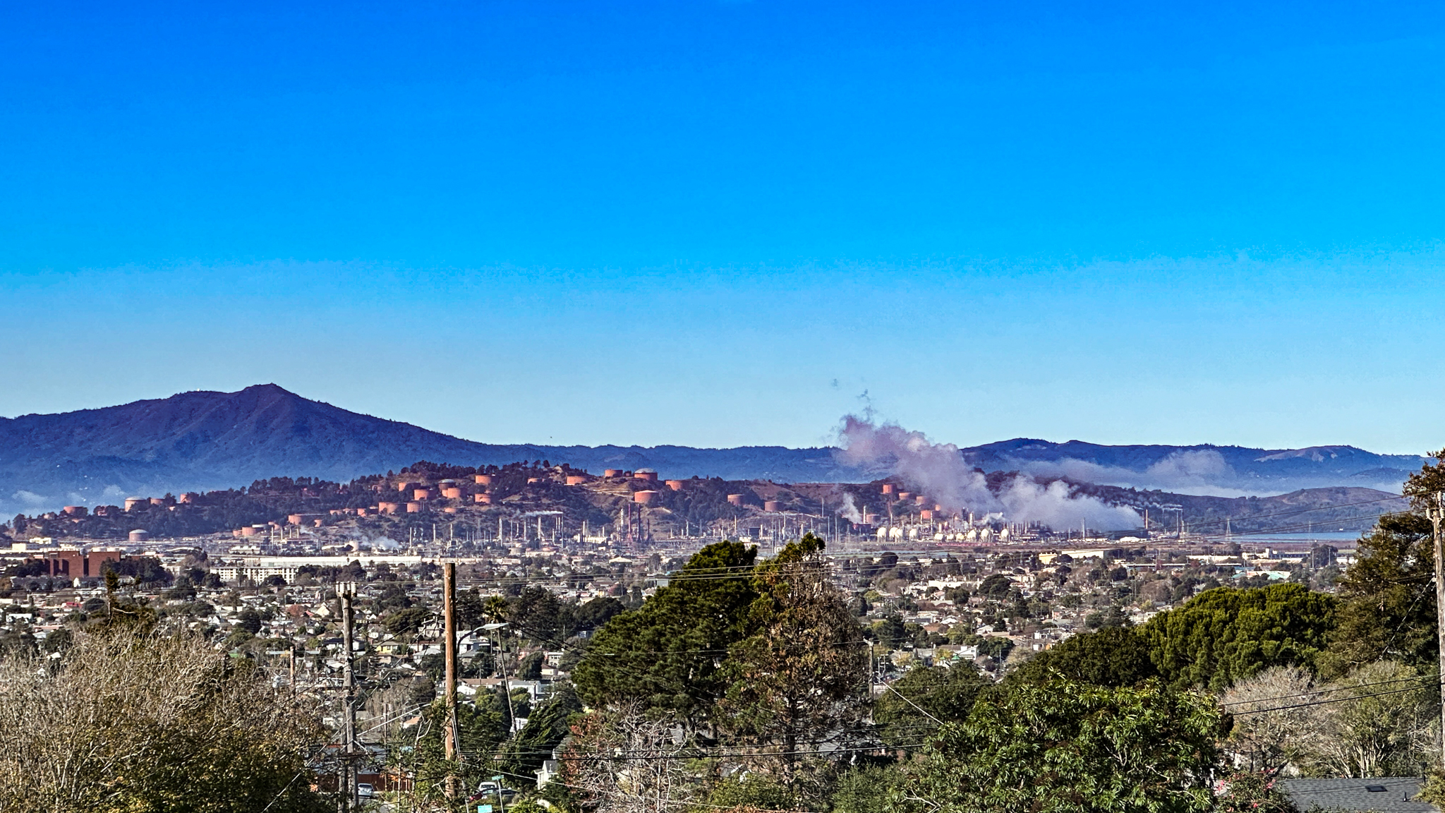 Richmond Chevron Refinery with Mount Tamalpais beyond